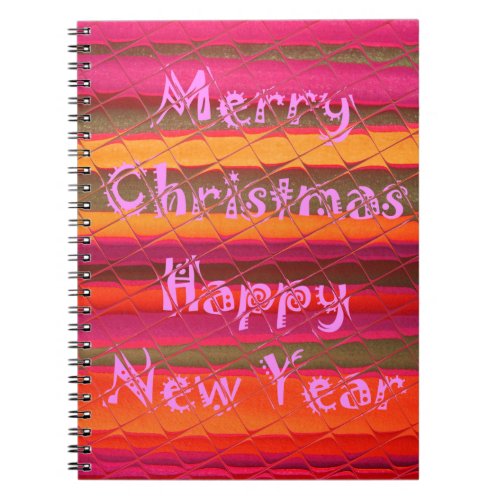 Merry Christmas Happy New Year Color Design Notebook