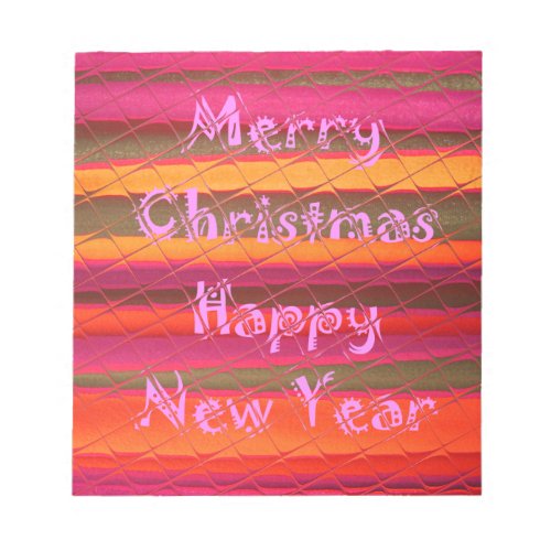 Merry Christmas Happy New Year Color Design Notepad