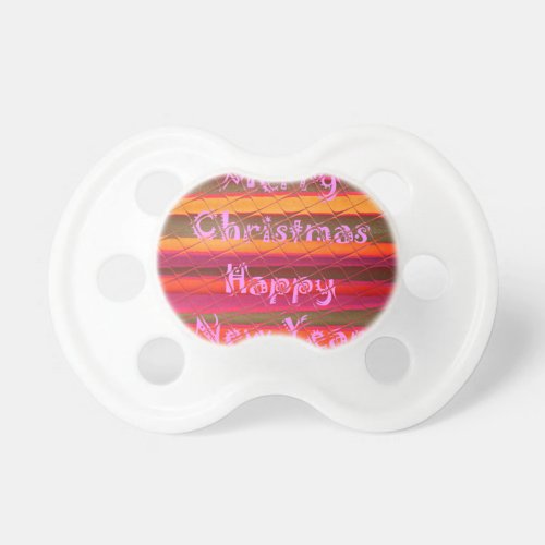 Merry Christmas Happy New Year Color Design Pacifier