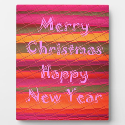 Merry Christmas Happy New Year Color Design Plaque