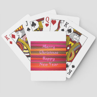 Merry Christmas Happy New Year Color Design Poker Cards