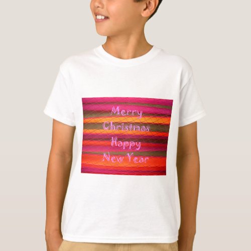 Merry Christmas Happy New Year Color Design T_Shirt