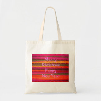 Merry Christmas Happy New Year Color Design Tote Bag