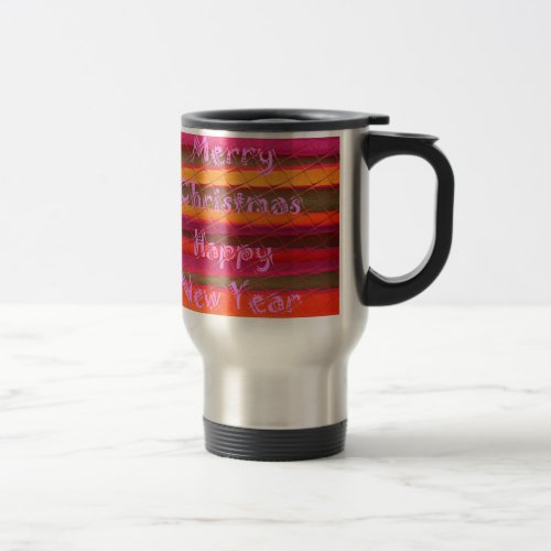 Merry Christmas Happy New Year Color Design Travel Mug