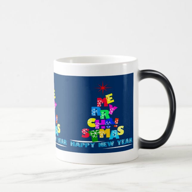 Merry Christmas Happy New Year Color Morph Mug (Right)