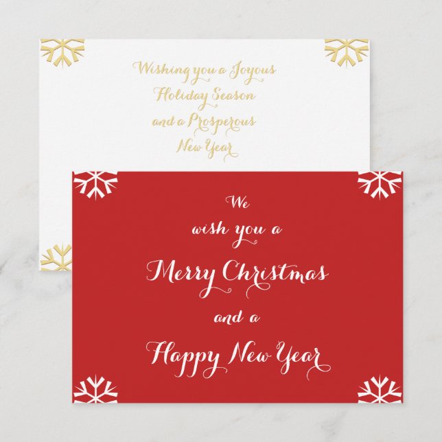 Merry Christmas Happy New Year Custom Holiday Card (Front/Back)
