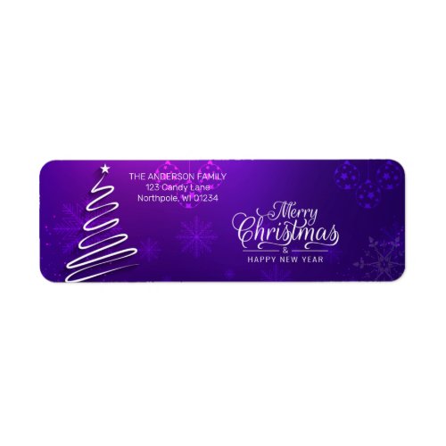 Merry Christmas  Happy New Year Custom Purple  Label