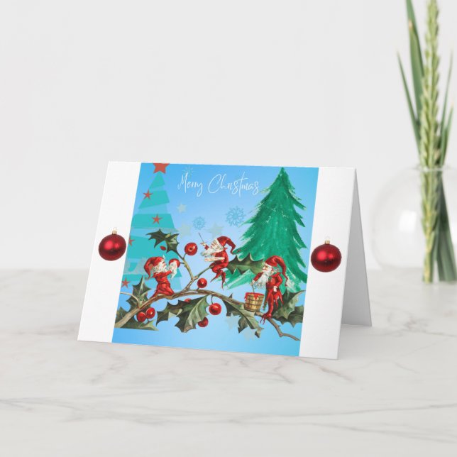 Merry Christmas & Happy New Year customizable Holiday Card (Front)