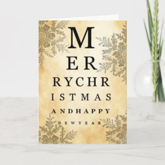 Merry Christmas & Happy New Year Eye Chart Card