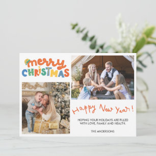 Merry Christmas Happy New Year Family Photo