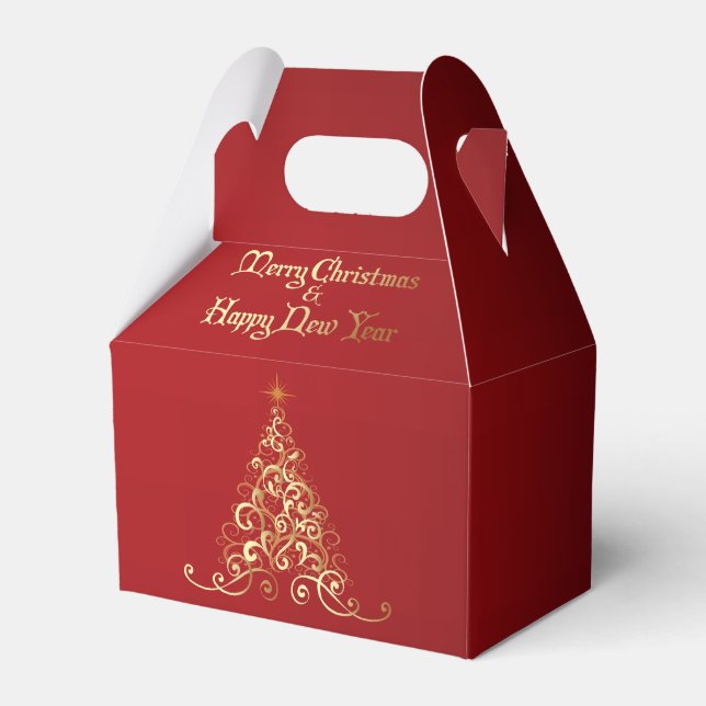 Merry Christmas Happy New Year Favor Box (Front Side)