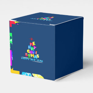 Merry Christmas Happy New Year Favor Boxes