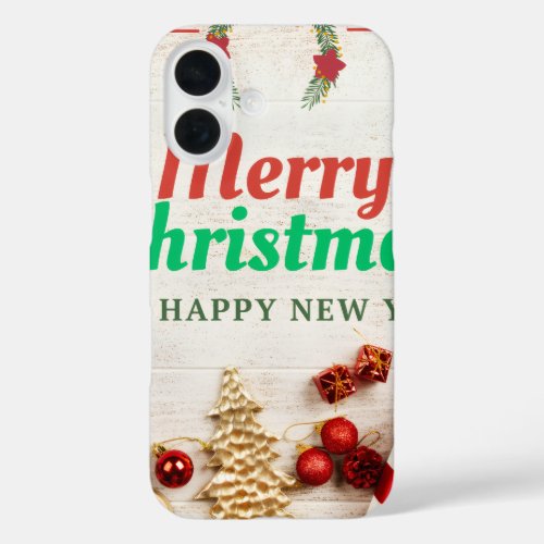Merry Christmas & Happy New Year Festive Holiday P iPhone 16 Case