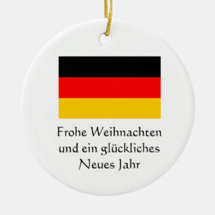 Merry Christmas & Happy New Year German Ornament