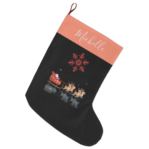 Merry Christmas  Happy New Year Gifts Santa Large Christmas Stocking