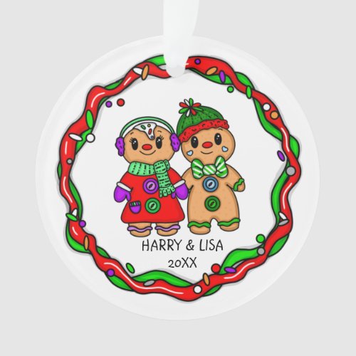 Merry Christmas  Happy New Year  Gingerbread Man Ornament