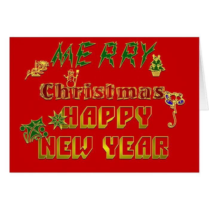 Merry Christmas Happy New Year  ) Greeting Cards