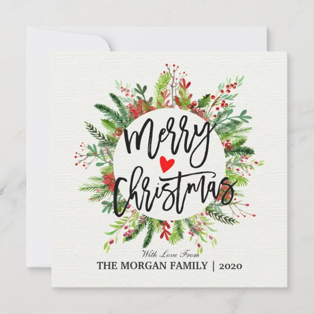 Merry Christmas & Happy New Year Holiday Greetings Card (Front)