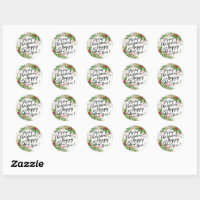 Christmas Envelope Sealer Classic Round Sticker, Zazzle