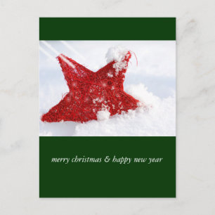 merry christmas & happy new year holiday postcard