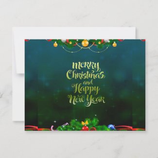 Merry christmas happy new year Holiday Postcard