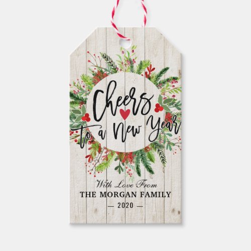 Merry Christmas Happy New Year Holiday Santa Party Gift Tags