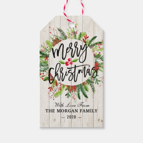 Merry Christmas Happy New Year Holiday Santa Party Gift Tags
