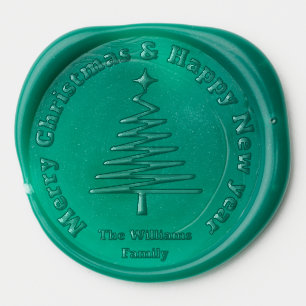 Merry Christmas & Happy New year holiday tree chic Wax Seal Sticker