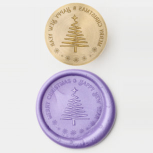 Merry Christmas & Happy New year holiday tree Wax Seal Stamp