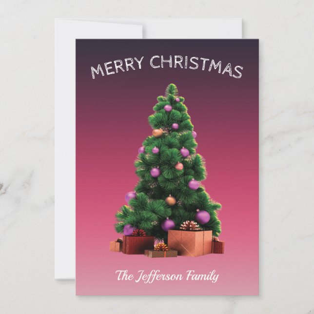 Merry Christmas Happy New Year Holidays Simple Card (Front)