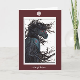 Merry Christmas Happy New Year Horse by Bihrle Holiday Card