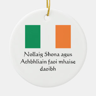 Merry Christmas Happy New Year Irish Ornament