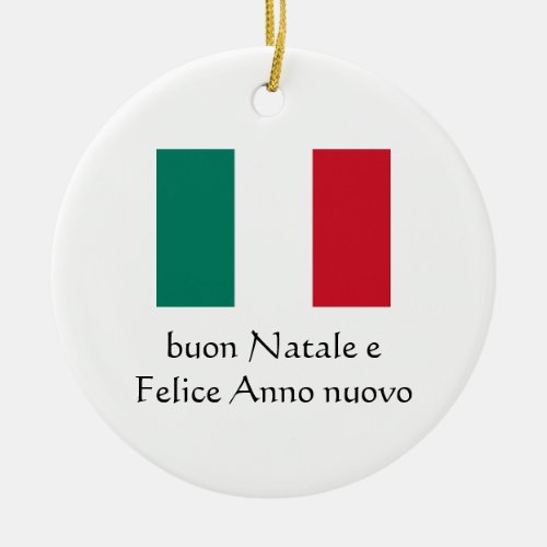 Merry Christmas   Happy New Year Italian Ornament