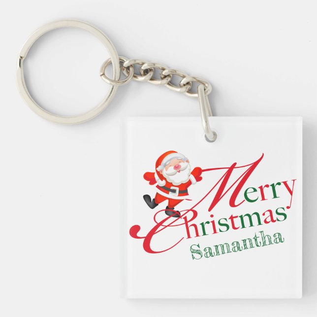 Merry Christmas Happy New Year Keychain (Front)