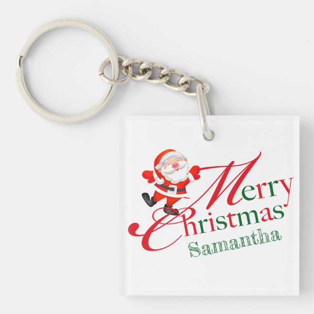 Merry Christmas Happy New Year Keychain