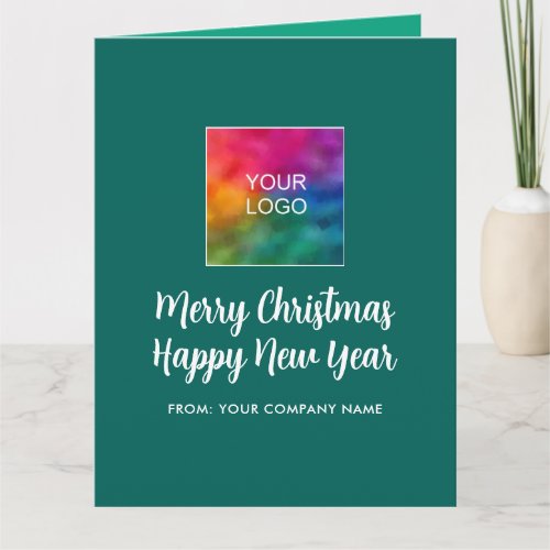 Merry Christmas Happy New Year Logo Typography Card