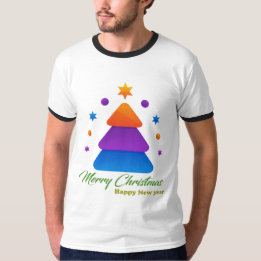 Merry Christmas Happy New Year Men’s Ringer T-Shir T-Shirt