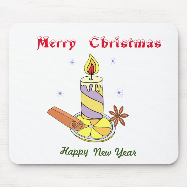 Merry christmas Happy New Year       Mouse Pad (Front)