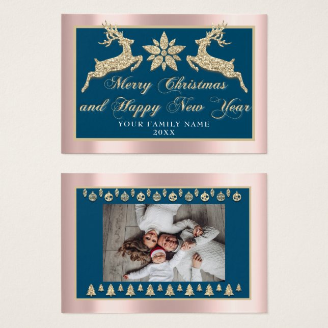 Merry Christmas Happy New Year Name Photo Frame (Front & Back)