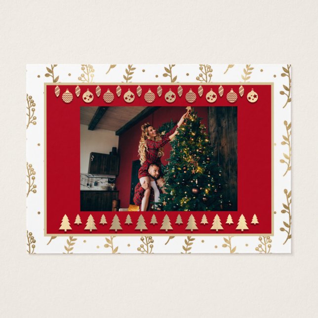 Merry Christmas Happy New Year Name Rustic (Back)