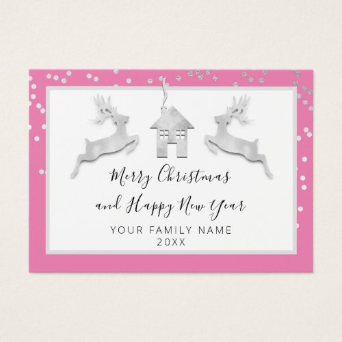 Merry Christmas Happy New Year Name White Gray 