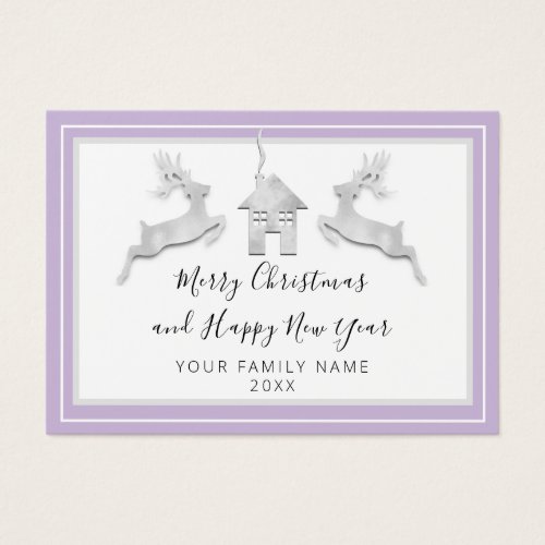Merry Christmas Happy New Year Name White Lavender