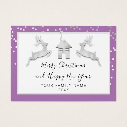 Merry Christmas Happy New Year Name White Purple