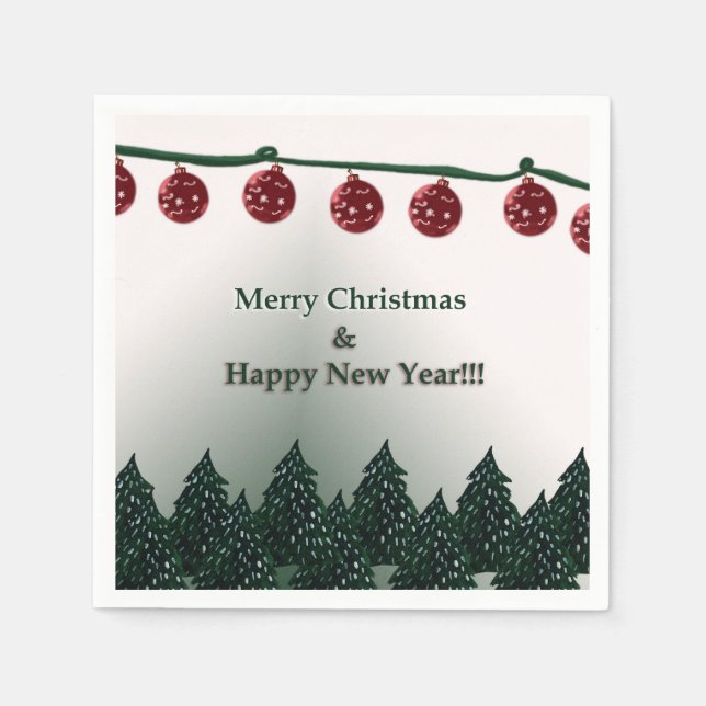 Merry Christmas, Happy New Year Napkins (Front)