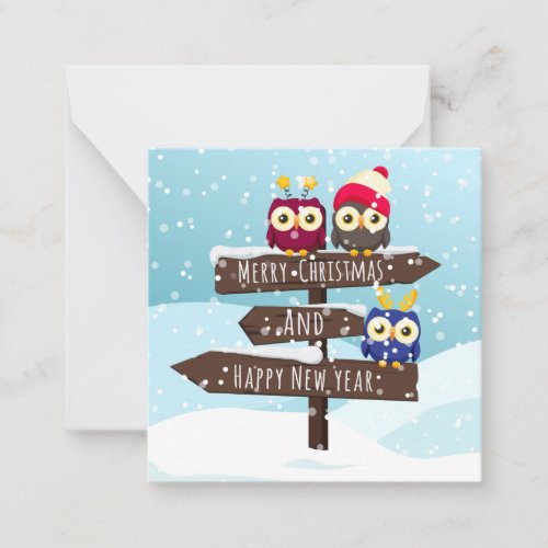 Merry ChristmasHappy New Year Note Card