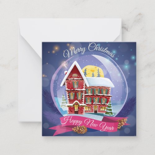 Merry ChristmasHappy New Year Note Card