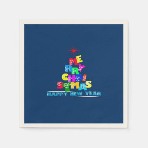Merry Christmas Happy New Year Paper Napkins