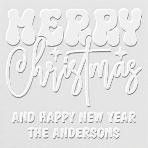 Merry Christmas Happy New Year Personalized Name Embosser