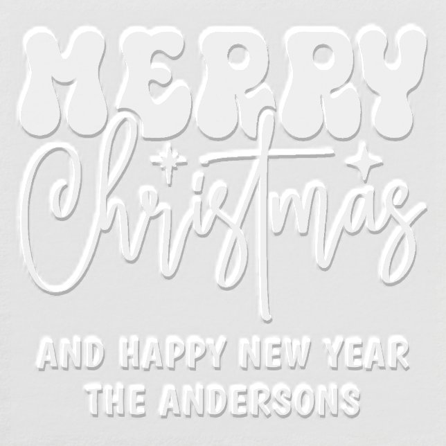 Merry Christmas Happy New Year Personalized Name Embosser (Design)