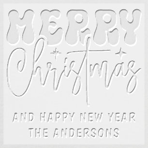 Merry Christmas Happy New Year Personalized Name Embosser